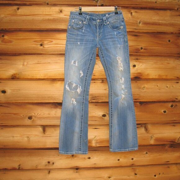 Miss Me Distressed Boot Cut Jeans - Picture 2 of 9